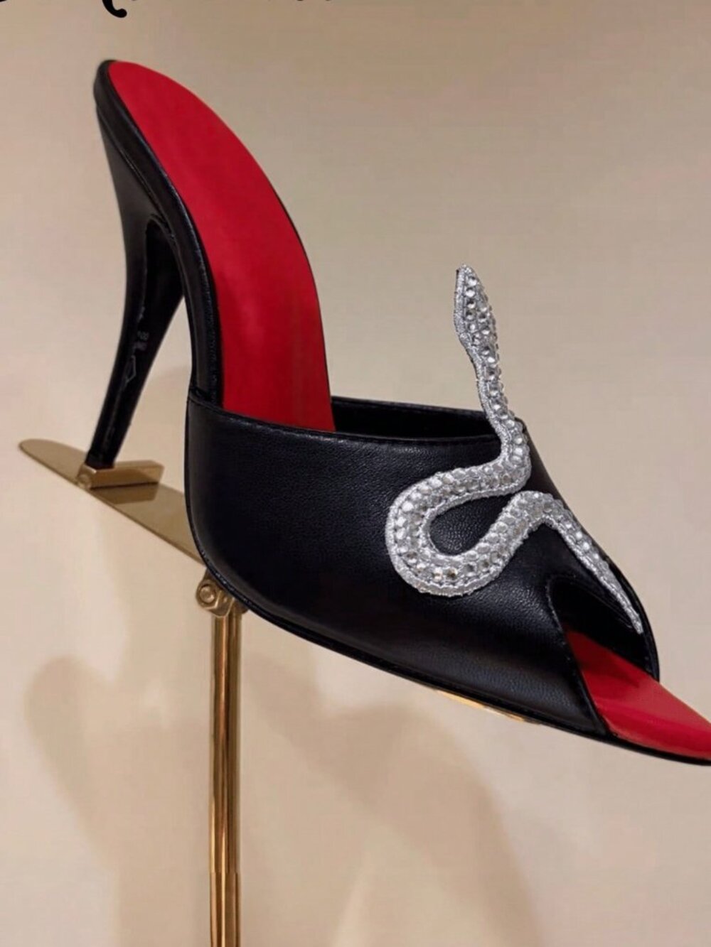 Black Fashionable Women's Slide Sexy Outdoor Thin Heel High Heel Sandals
